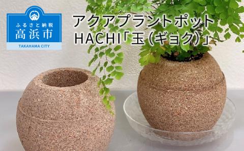 アクアプラントポットHACHI「玉(ｷﾞｮｸ)」茶