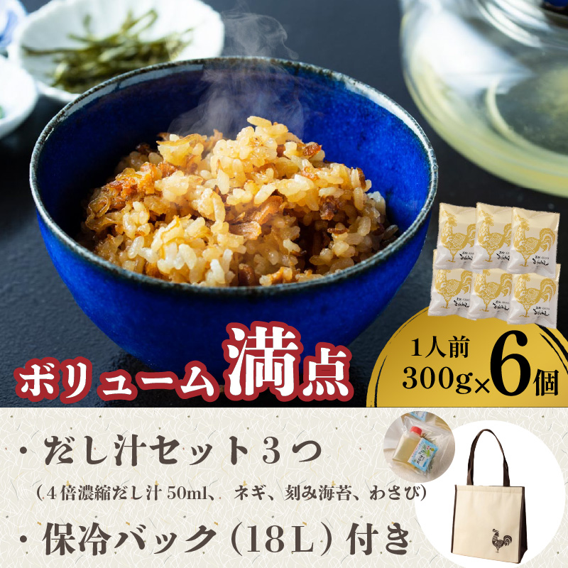 とりめし食べ比べセット6人前　オリジナル保冷バック付