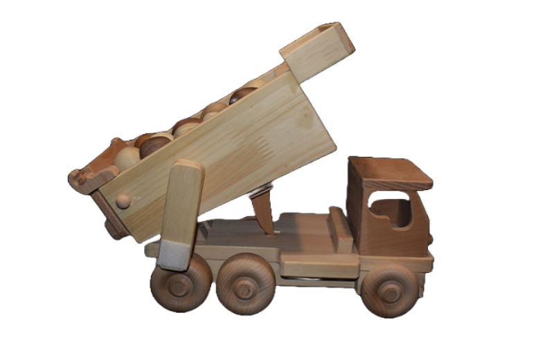 手作り木のおもちゃ　ダンプカー