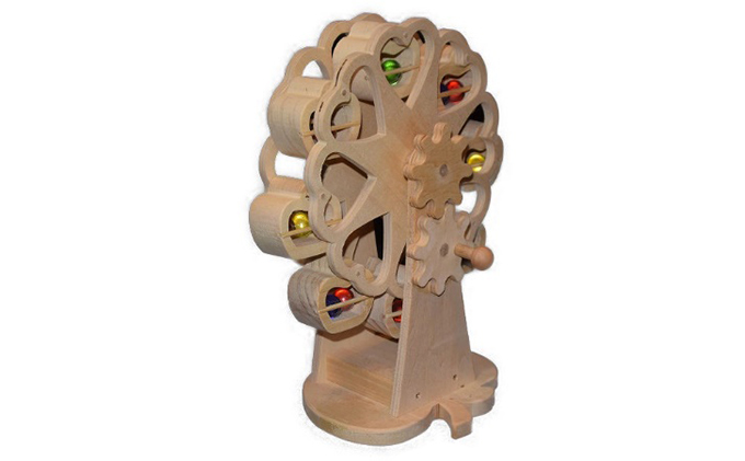 手作り木のおもちゃ　工作用煌めくミニ観覧車