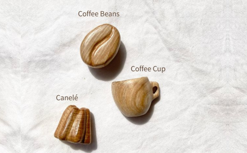 天然木のマグネット（コーヒーセット） マグネット 強力 コーヒーカップ かわいい おしゃれ 飾り セット 愛知県 日進市