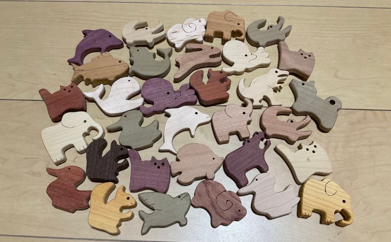 手作り木のおもちゃ　釣り遊び