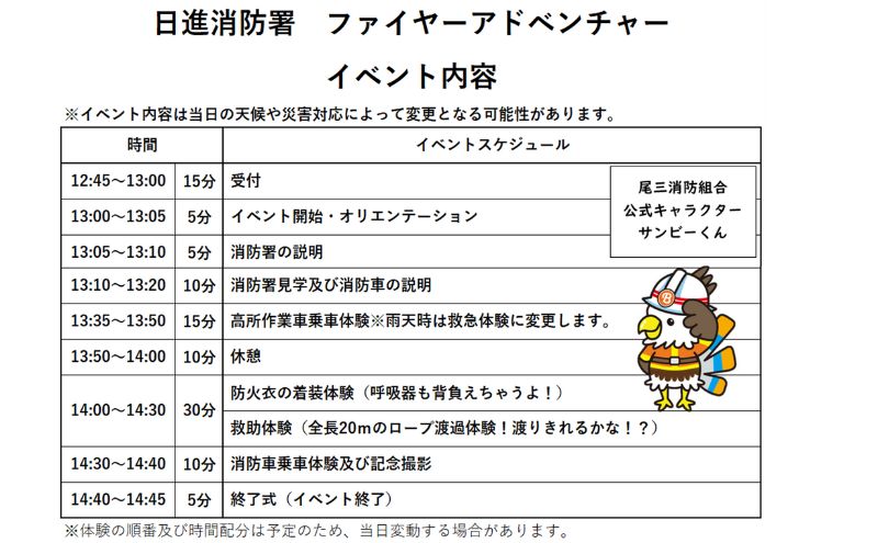 【2025年8月7日（木）開催分】ファイヤーアドベンチャー 尾三消防本部 日進消防署(1) 体験 消防体験 消防士 ロープ渡過 愛知 日進市