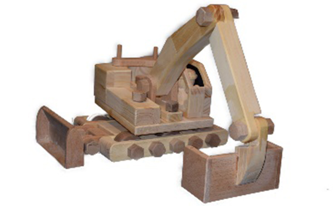手づくり木のおもちゃ  ショベルカー