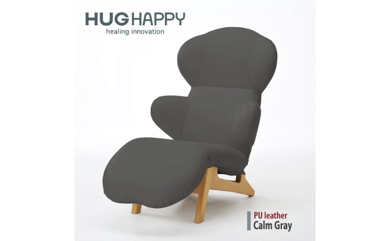 リクライニングチェア ハグラウンジチェア レザー＋：カームグレー（オットマン一体型 リクライニングチェア）家具 椅子 一人掛け ソファ イス 雑貨 日用品 日進市 愛知県