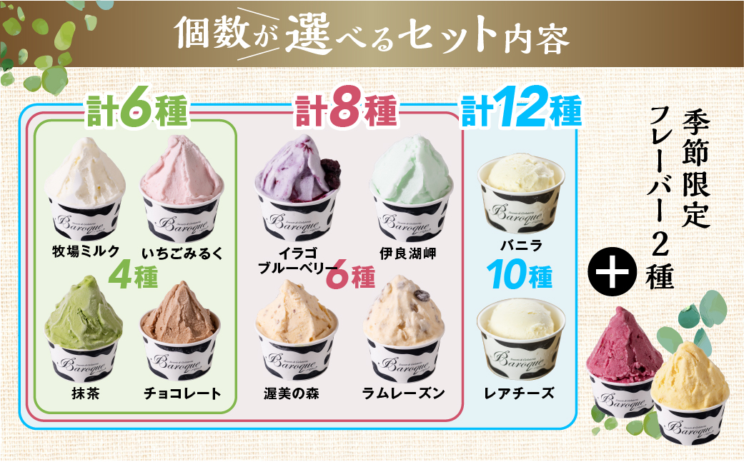 ジェラート　人気のフレーバーセット　6個