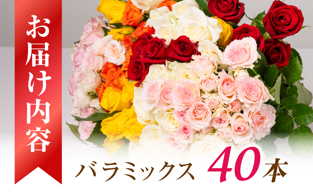 バラ 花束 ご家庭用ミックス 40本