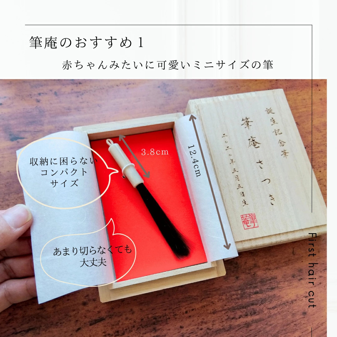 誕生記念筆　小さな赤ちゃん筆　胎毛筆 お仕立券 あかちゃんふで あかちゃん筆 うぶ毛 お祝い