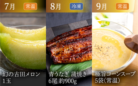 渥美半島の恵み どうまい 定期便 プレミアム 全12回 （ うなぎ いちご 地鶏 名古屋コーチン メロン マスクメロン ブランド豚 田原ポーク ハム ソーセージ ブルーベリー ジェラート とうもろこし サーモン 海鮮 和牛 牛肉 青うなぎ ) ご当地 人気 頒布会 定期便 12回定期便