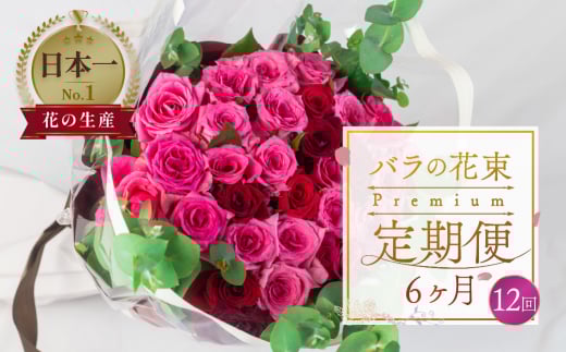 【定期便】薔薇のアレンジメント プレミアム 6ヶ月 12回お届け 隔週 花束 最上級 30本 (50cm) ブーケ 薔薇 ローズ 生花 観賞用 プレゼント 花 ギフト 誕生日 植物 フラワー 土壌栽培 産地直送 田原市 人気 切り花 切花 276000円