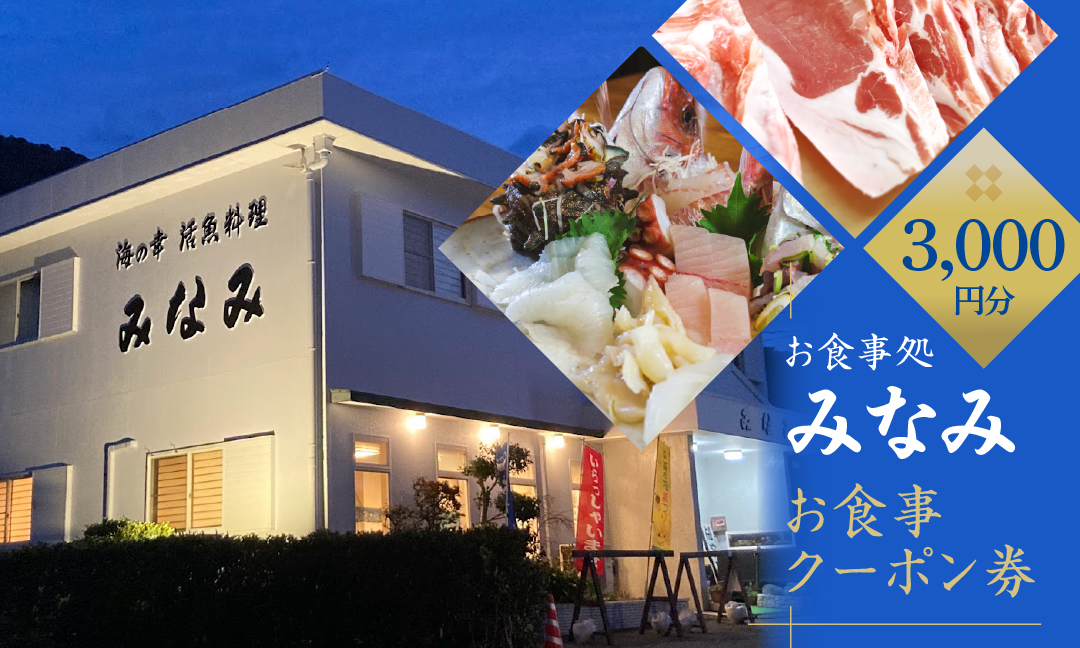 お食事処 みなみ お食事クーポン券 3千円分 渥美半島 伊良湖漁港 観光 愛知県 田原市