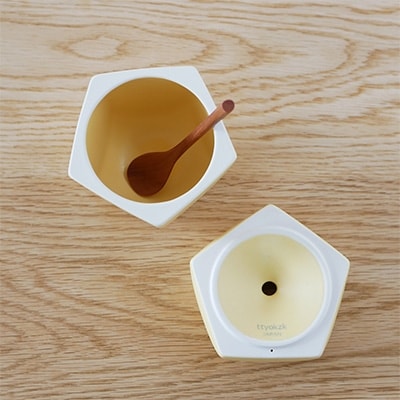 りんごの形のシュガーポット pomme 黄王　【ttyokzk ceramic design】