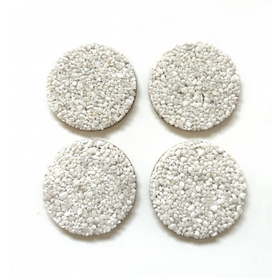 MOODE　天然石コースター4枚セット　【ホワイト】