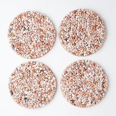 MOODE　天然石コースター4枚セット　【ピンク】