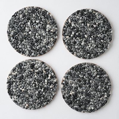 MOODE　天然石コースター4枚セット　【グレー】