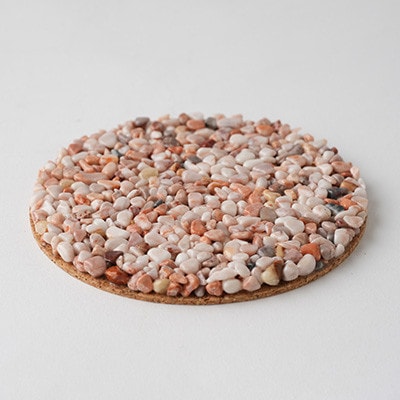 MOODE　天然石コースター4枚セット　【ピンク】