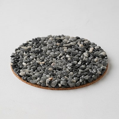 MOODE　天然石コースター4枚セット　【グレー】