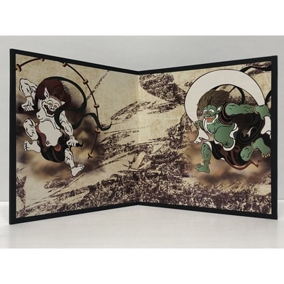 清須市屏風専門店のミニ屏風(風神　雷神)