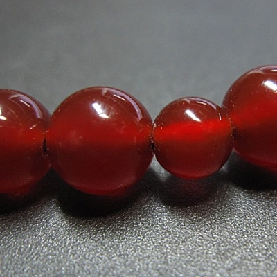 数珠　女性用　『赤瑪瑙』　正絹房　桐箱入