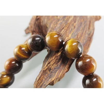 天然石　数珠ブレスレット　虎目石　(タイガーアイ)　10ミリ