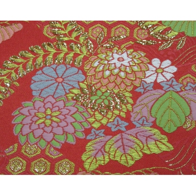 【山田人形店】愛知県北名古屋市　和室にぴったりなおしゃれな西陣織金襴小物入れ　赤地・ピンク地　各1個