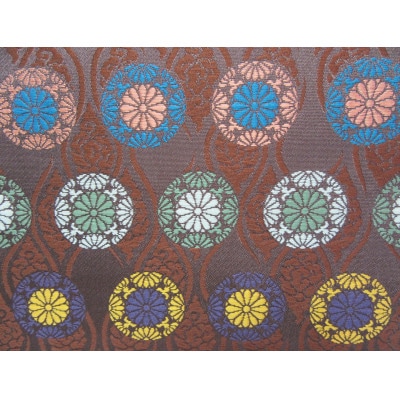 【山田人形店】愛知県北名古屋市　和室にぴったりなおしゃれな西陣織金襴小物入れ　茶地　1個