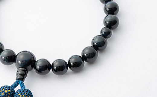 数珠男女ペアセット　青虎目石・水晶　ラピスラズリ入　正絹房　桐箱入