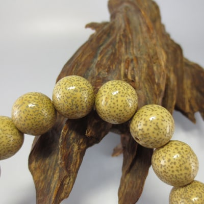 数珠男性用　星月菩提樹　茶水晶仕立て　正絹房　桐箱入