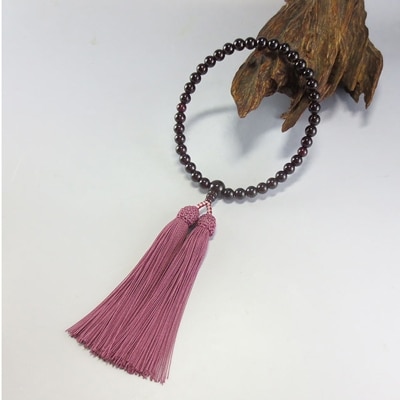 数珠　女性用　ガーネット　正絹細房