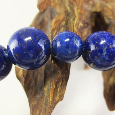 男性用数珠　ラピスラズリ　正絹房　桐箱入り