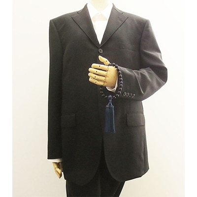 男性用数珠(念珠)　黒オニキス　ラピスラズリ仕立　正絹房　桐箱入