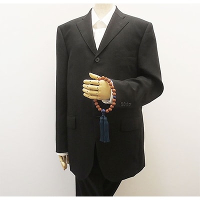 男性用数珠(念珠)　鳳眼菩提樹　ラピスラズリ仕立て　正絹濃鉄房　桐箱入り