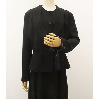 女性用数珠(念珠)　紫水晶　共仕立　正絹細房　桐箱入