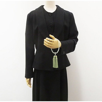 女性用数珠(念珠)　ビルマ産　本翡翠　共仕立　正絹房　桐箱入