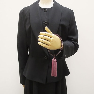 数珠　女性用　ガーネット　正絹細房