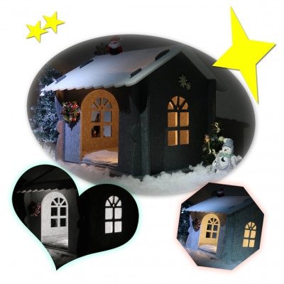 キャットハウス(カーテン、クッション、窓付き) オレンジ　1個