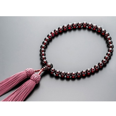 数珠　女性用　ガーネット　正絹細房