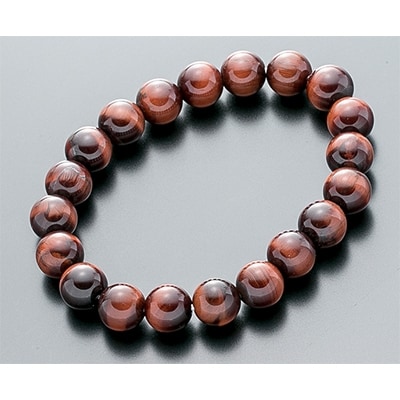 天然石　数珠ブレスレット　赤虎目石　(レッドタイガーアイ)　10ミリ
