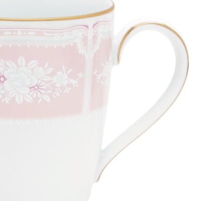 ノリタケ【レースウッドゴールド】マグカップ(ピンク)