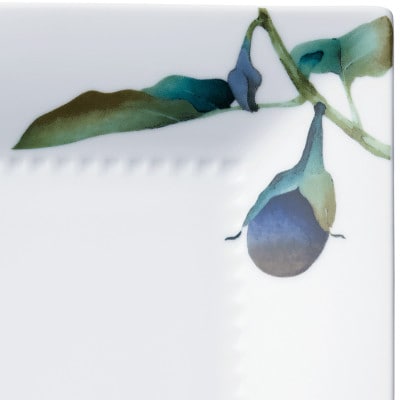 ノリタケ【京香旬彩】23cmスクエアプレート(加茂茄子)