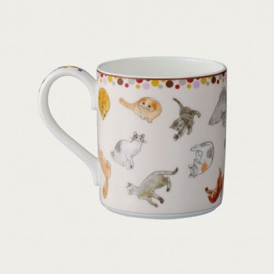 ノリタケ【コレクターズマグカップ】猫(ピンク)