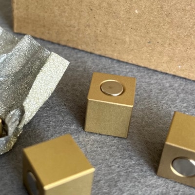 真鍮マグネットキューブ  2個【配送不可地域：沖縄県】