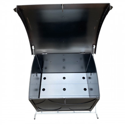 『焼却炉の鈴木工業』　鉄製　宅配ボックス　艶消し　台座付き