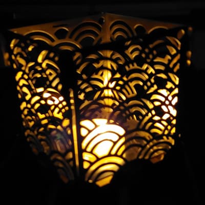 和柄モチーフのランタンシェード・キャンドルホルダー「seigaiha」