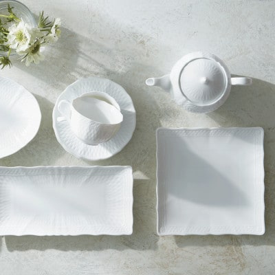 ノリタケ【シェール ブラン】27cmスクエアプレート