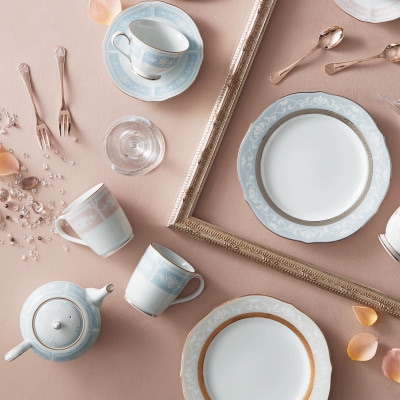 ノリタケ【レースウッドゴールド】マグカップ(ピンク)