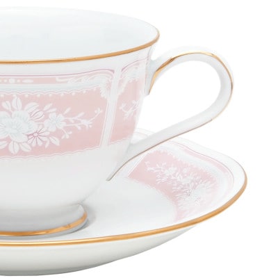 ノリタケ【レースウッドゴールド】カップ＆ソーサーペア(ブルー・ピンク)