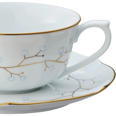 ノリタケ【ホワイトベル】カップ＆ソーサーペア