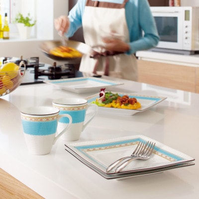 ノリタケ【ハミングブルー】23cmスクエアプレート