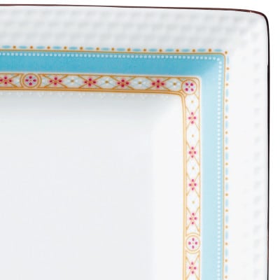 ノリタケ【ハミングブルー】19cmスクエアプレートペア